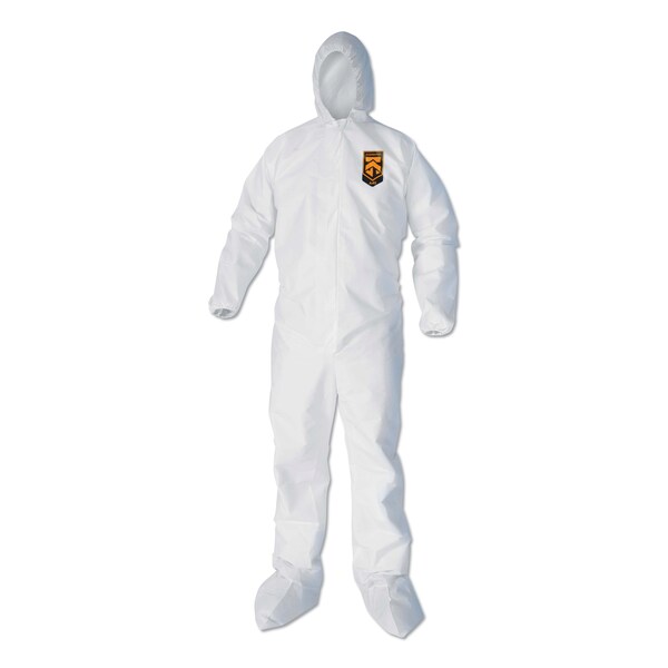 Kleenguard A40 Elastic-Cuff, Ankle, Hood & Boot Coveralls, White, 2X-Large, PK25 KCC 44335
